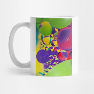 Colorful close up of oil drops in water Mug